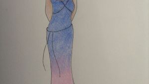 Drawing Of Girl In Blue Dress A Girl In A Dress I Designed Also Thanks to Those who Helped with