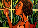 Drawing Of Girl Looking In Mirror Faith Ringgold American People Series 16 Woman Looking In A