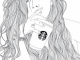 Drawing Of Girl N Boy Art Black White Drawing Girl Outlines Starbucks Image