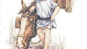 Drawing Of Girl On Horse Artist Signed Nina S Printed Postcard Ww1 Girl with Horse 1917