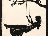 Drawing Of Girl On Swing Girl On A Swing Papercut Hand Cut Silhouette A O A A Un A A Cut