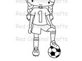 Drawing Of Girl Playing soccer Digital Stamp soccer Girl Etsy