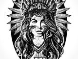 Drawing Of Native Girl Native American Woman Tattoo Art Ethnic Girl Warrior Young Woman
