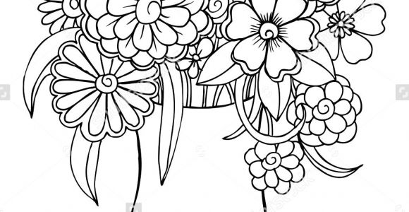 Drawing Of Rose In Vase Vector Bouquet Of Flowers In A Vase Art Draw Flowers and Plants