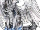 Drawing Of Wolf with Wings Wolves with Wings