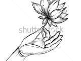 Drawing Pictures Of Flowers Lotus Lord Buddha S Hand Holding Lotus Flower isolated Vector