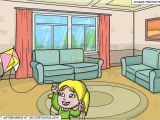 Drawing Room Cartoons A Delighted Girl Flying Her Pretty Kite and A Small Living Room