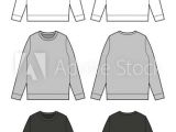 Drawing T Shirt Outline Sweat Shirt Vector Illustration Flat Sketches Template Ae A A