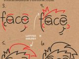 Drawing Using Words How to Draw Cartoon Faces From the Word Face Easy Step by Step