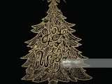 Drawing Xmas Tree Hand Drawn Golden Christmas Tree Vektorgrafik Getty Images