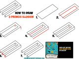 Drawings 3d Easy Step by Step How to Draw 3 Prongs Optical Illusion Easy Step by Step Drawing