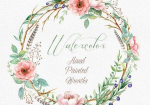 Drawings Of Flower Wreaths Art Drawing Boho Watercolour Flower Wreaths with Floral Elements and