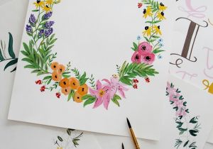 Drawings Of Flower Wreaths Wildflowers Blog Studio Snaps Acrylics Used Here but Simple to Make