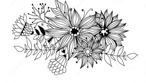 Drawings Of Flowers with Leaves Doodle Bouquet Od Flowers and Leaves Stock Illustration