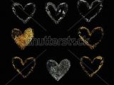 Drawings Of Heart Hands Gold Silver Vector Heart Golden Set Of the Hand Drawing Hearts
