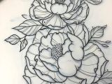 Drawings Of Peonies Flowers A Tattoo Pinte