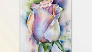 Drawings Of Purple Roses Flowers original Watercolor Painting Purple Rose In 2018 How to