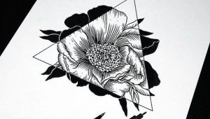 Drawings Of Roses On Fire Art Drawing Flowers Hipster Sketch Triangle Amazing
