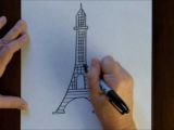 Easy 2 Minute Drawings Free Drawing Lesson How to Draw the Eiffel tower Easy Simple Drawing