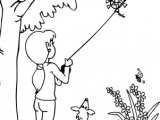 Easy Drawing Kite Color the Kite Flying Scene Kids Paintings Kite Coloring Pages