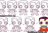Easy Drawing Komiks How to Draw Cute Chibi Superman From Dc Comics In Easy Step by Step