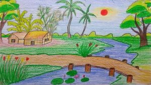 Easy Drawing Nature Scenes Nature Sketch for Kids at Paintingvalley Com Explore Collection Of