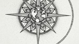 Easy Drawing Of Compass Mandala Compass Google Search Globe Tattoos Compass