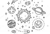 Easy Drawing Of the solar System Hand Drawn solar System with Sun Planets asteroids and
