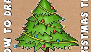 Easy Drawing Of Xmas Tree How to Draw A Cartoon Christmas Tree for Christmas with Easy Steps