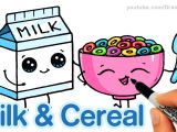 Easy Drawings 365 How to Draw Milk and Cereal Step by Step Cute and Easy Cartoon