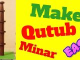 Easy Drawings Of Qutub Minar How to Make Qutub Minar Model Step by Step Easy by Paper and
