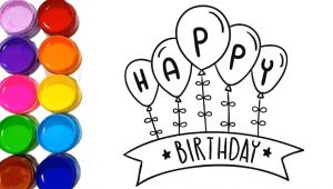 Easy Happy Birthday Drawings Happy Birthday Card Drawing Easy for Kids Learn Colors with