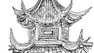 Easy Japanese Drawings Chinese Temple Drawing Illustration In 2019 Drawings Temple