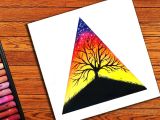 Easy Oil Pastel Drawing for Beginners Step by Step Easy Tree Scenery Drawing with Oil Pastels Step by Step