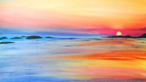 Easy Seascape Drawing How to Paint Sunrise and Sunset Request A Custom order and