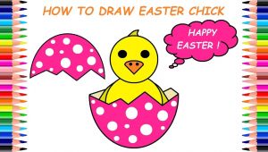 Easy to Draw Easter Chick How to Draw Easter Chick Kako Nacrtati Uskrsno Pile