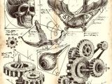Engineering Drawing Cartoons Antique Engineering Drawings In Leonardo Da Vinci Style Drawings