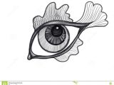 Eyes Drawing Black and White isolated Black and White Eye as A Fish Drawn by Pencil Stock