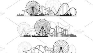 Ferris Wheel Drawing Easy Vector Illustration Ferris Wheel Carnival Funfair