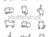 Funny Drawing Of A Cat Funny Hand Drawn Cats Animals Vector Illustration with Adorable