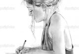 How to Draw A Girl Sitting Girl Drawings Pencil Drawing Of Girl Writing Drawing
