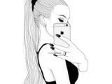 I M Fine Tumblr Drawing Girl with High Ponytail I Want Tumblr Outline Drawings Tumblr