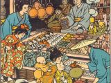 Japan Drawing Girl Gold Country Girls Vintage Illustrations Of Japan by Marguerite