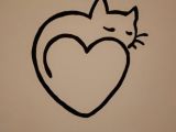 Kitty Drawing Easy On the Wall Simple Heart Cat Painting In 2020 Love