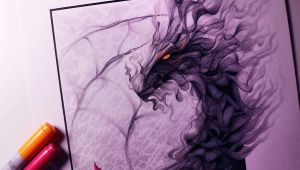 Lethalchris Drawing Dragons Smoke Dragon Drawing by Lethalchris Dragons In 2019 Drawings