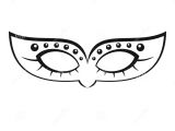Masquerade Mask Drawing Easy Mardi Carnival Mask Icon Simple Style Stock Vector