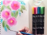 Paint Brush Drawing Easy Watercolor Roses Tutorial Coole Stifte tombow Stifte Und
