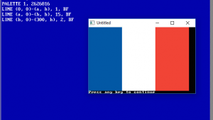 Qbasic Drawing Code Golf Draw the National Flag Of France Programming Puzzles