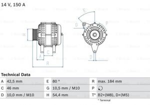 R Drawing Function Citroen Dispatch 2 0d Alternator 99 to 02 Bosch 5702a0 5702a1 5705aa