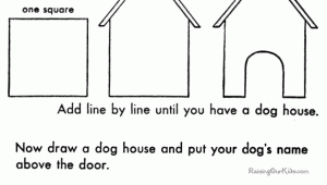 Simple Drawing Of A Dog House Drawing Easy Dog House Art Lessons Drawing In 2019 Drawings